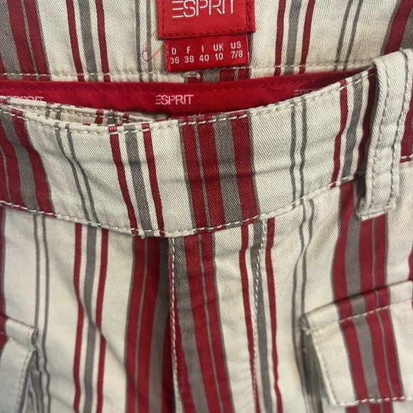 Esprit Tan/Red Wide Leg Pants Sz 7/8 EUC - Picture 5 of 8